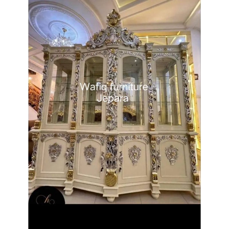bufet pajangan jati ukir Jepara