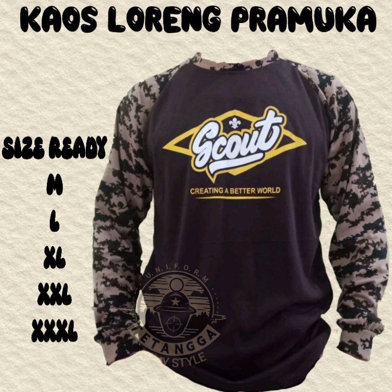 KAOS LORENG PRAMUKA TANGAN PANJANG/BAJU PRAMUKA/KAOA SCOUT PRAMUKA