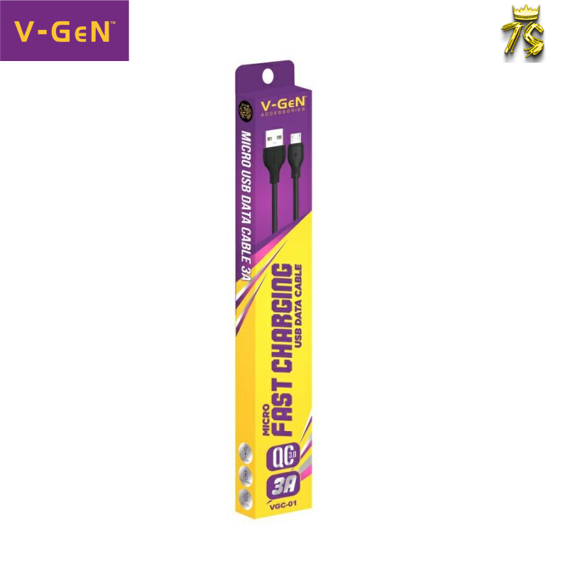 Kabel Micro USB V-Gen 3A QC 3.0 Fast Charging VGC 01 / 02 Original Vgen kabel Data Charger