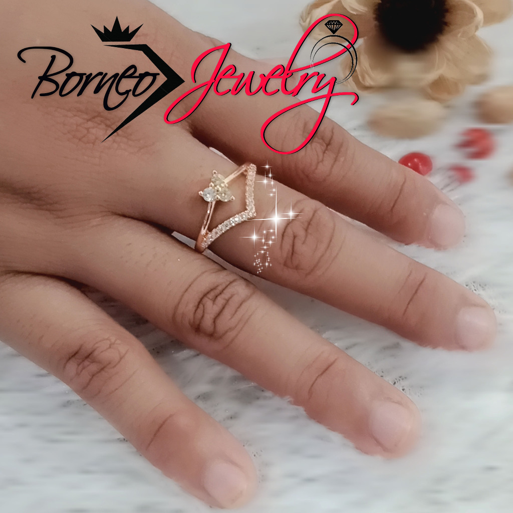 BJ-A27 Cincin Titanium Wanita Emas imitasi Tidak mudah luntur anti karat