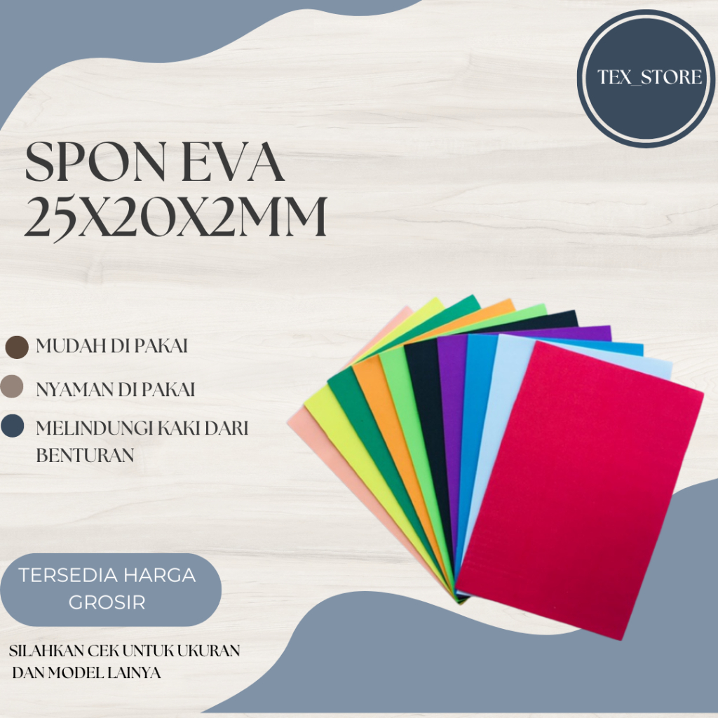 Busa Ati 2mm / Spon Eva Kerajinan / Spon Ati Warna Foam Art 25X20 cm