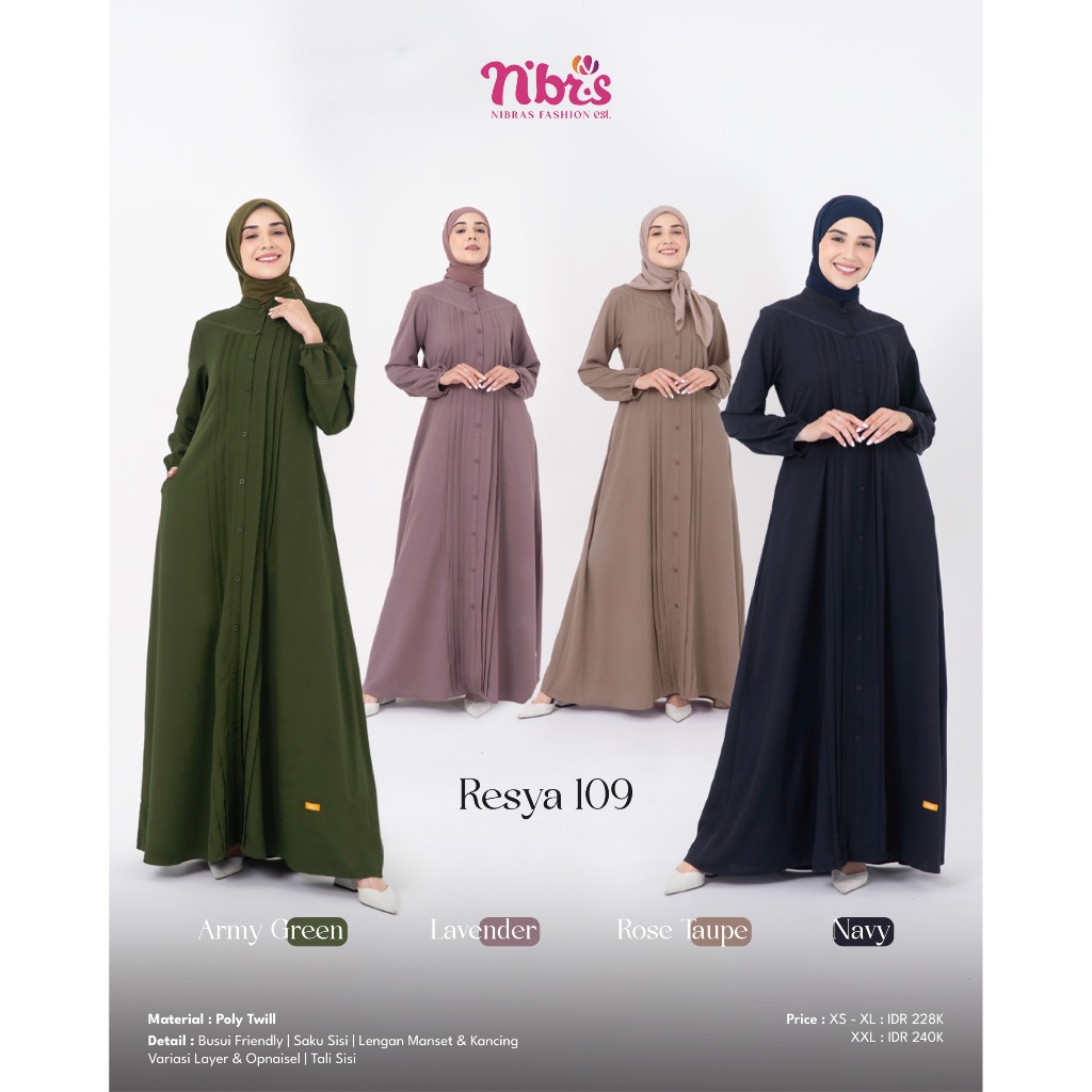 RESYA 109 GAMIS NIBRAS TERBARU BUSUI SIMPLE ELEGAN