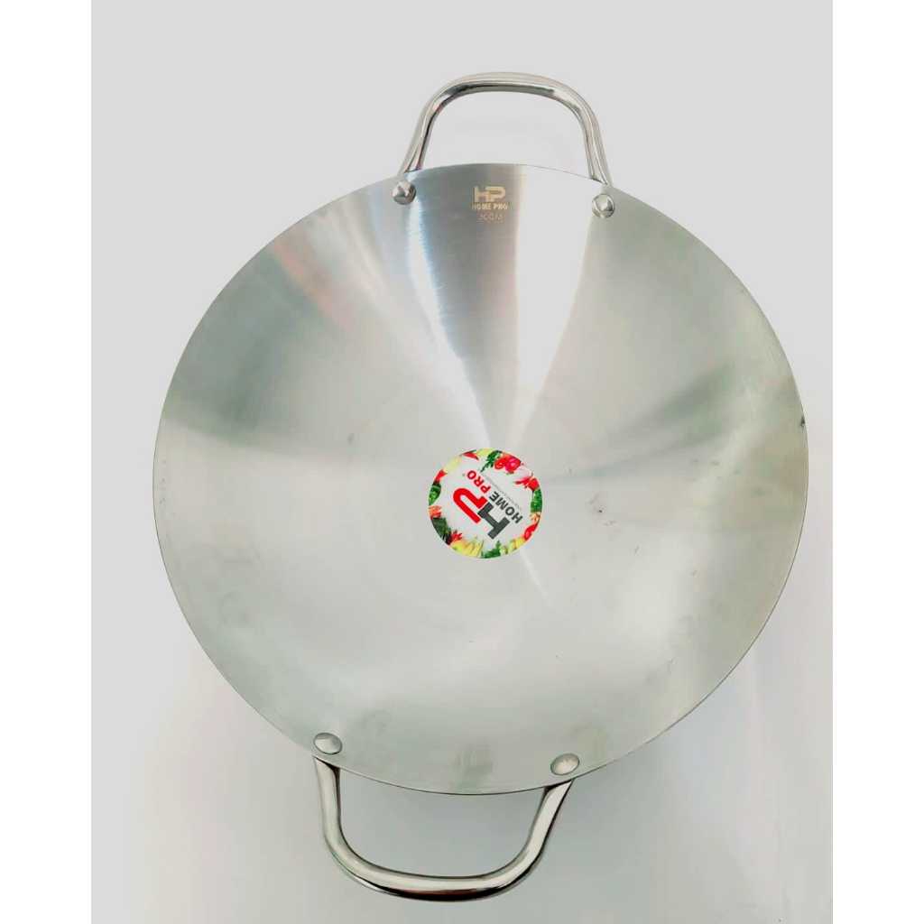 [30CM] Wajan Kuali Penggorengan Stainless Steel Tebal 30 cm Anti Lengket Home Pro / Wajan Kuali Masa