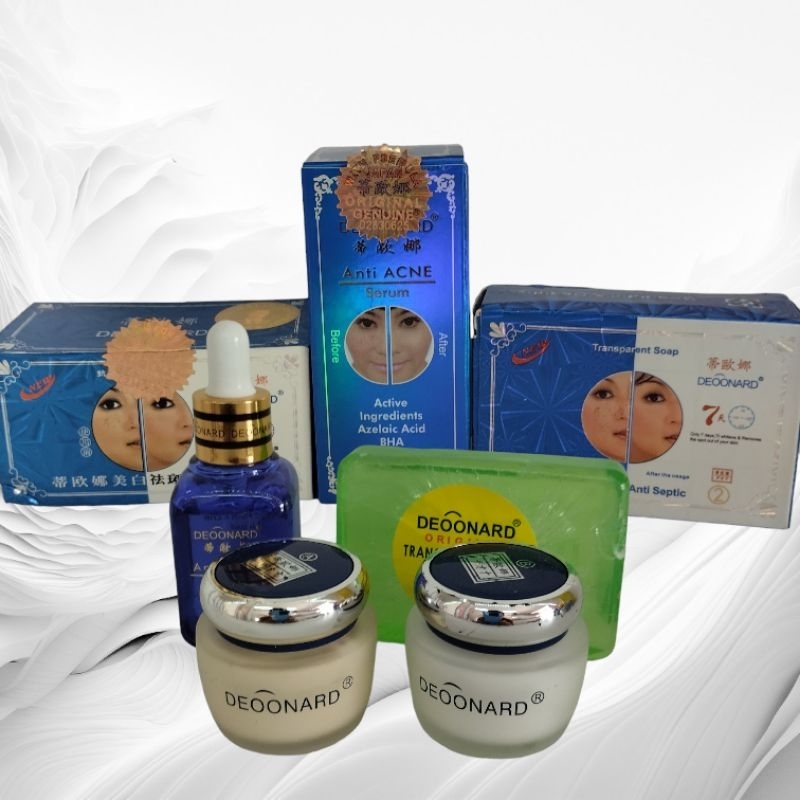 paket Deoonard Set  Biru 4in1 (Cream DAY & NIGHT, SABUN, SERUM )