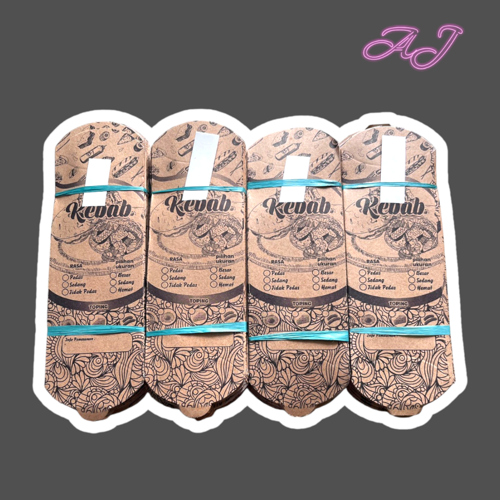 

Kemasan kebab mini coklat ukuran 21x8 cm isi 100 pcs