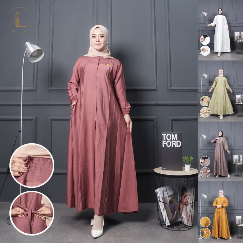 KODE B gamis jumbo terbaru/gamis polo linen size jumbo