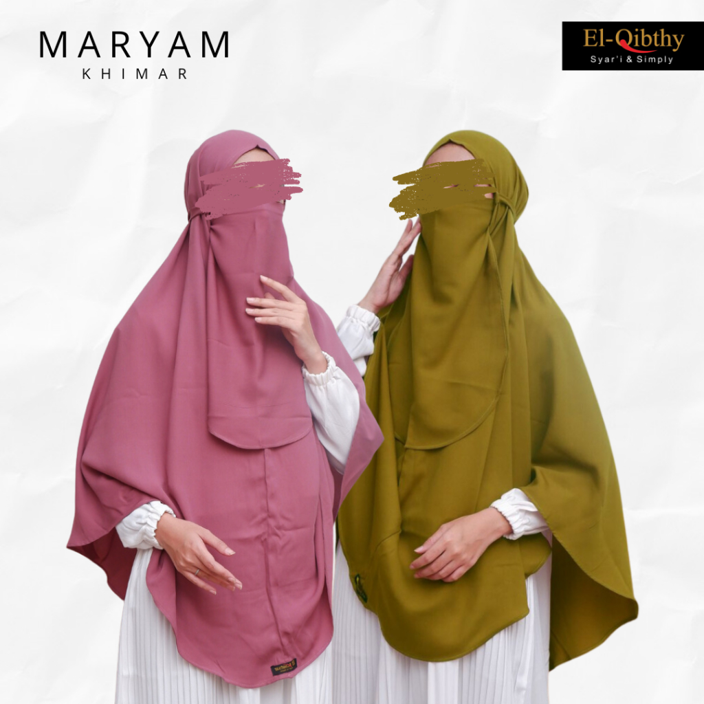 El Qibthy - Khimar Maryan Jilbab Bergo Tali Daily Nonpad Hijab Syari FREE Cadar Tali Panjang, Materi