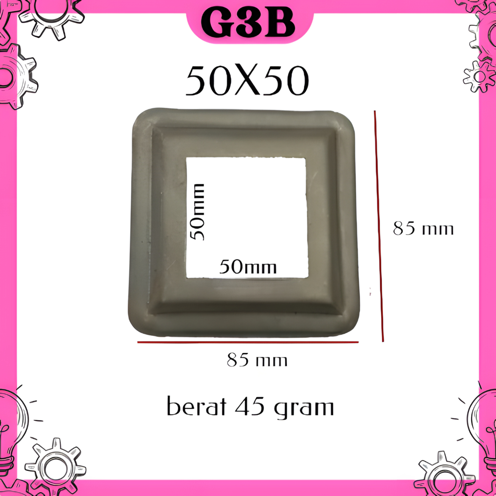 Ring hollow 50x50 tapak hollow minimalis ornamen pintu pagar besi Berkualitas