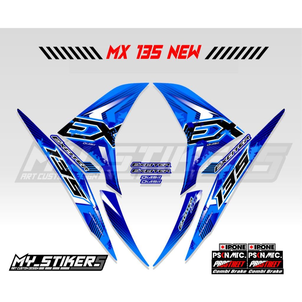 STRIPING JUPITER MX NEW 135 / STIKER MX 135 / STICKER NJMX / SETIKER / ECXITER 135 / SNIPER 135