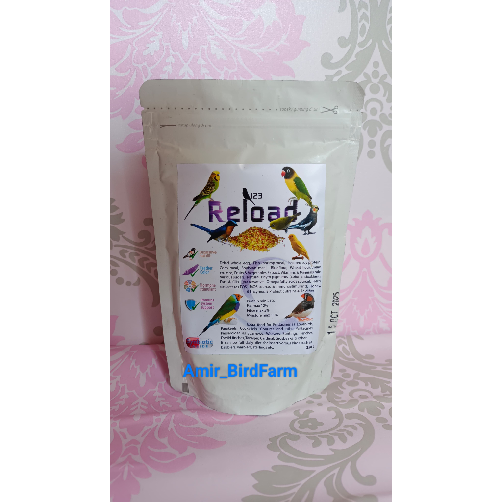 Pakan Burung 123 Reload Ekstra 250 Gram