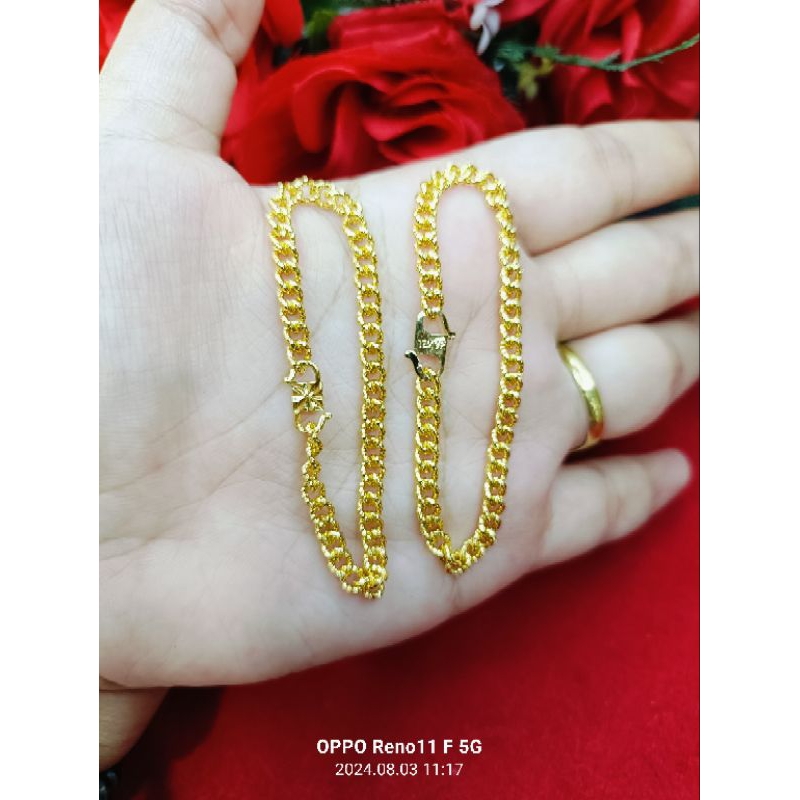 gelang sisik naga pasir bayi/anak lapis emas 24k
