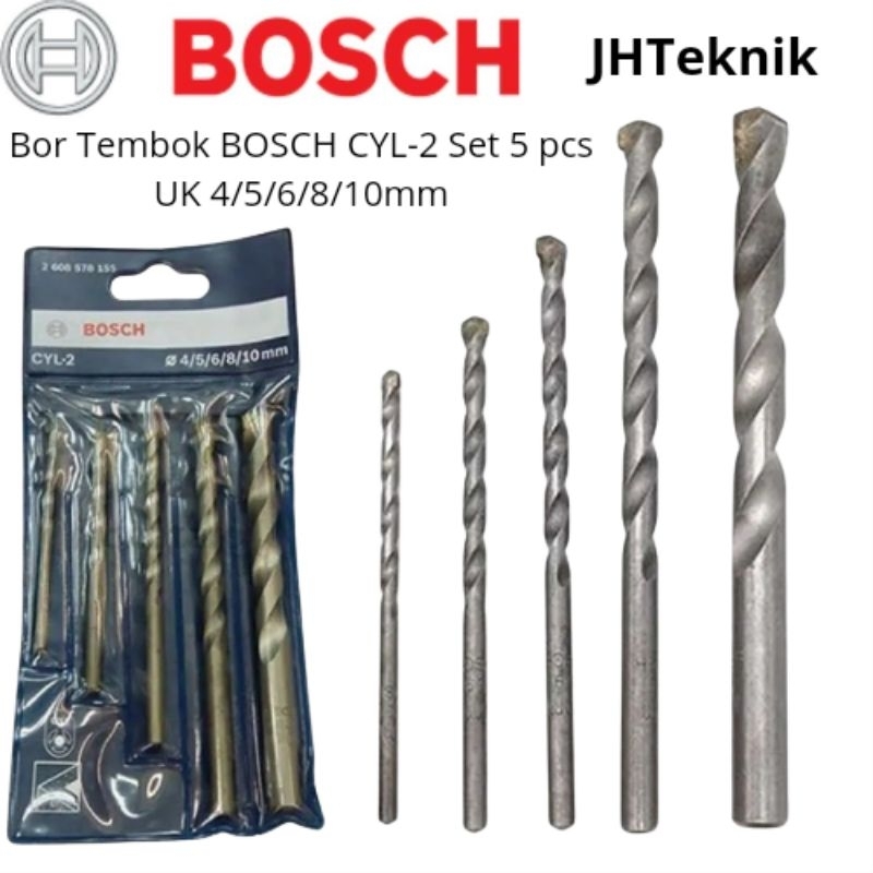JHTeknik Mata Bor Tembok BOSCH CYL-2 Set 5pcs/Mata Bor Beton Set 5pcs BOSCH CYL-2 ASLI ORIGINAL BOSC