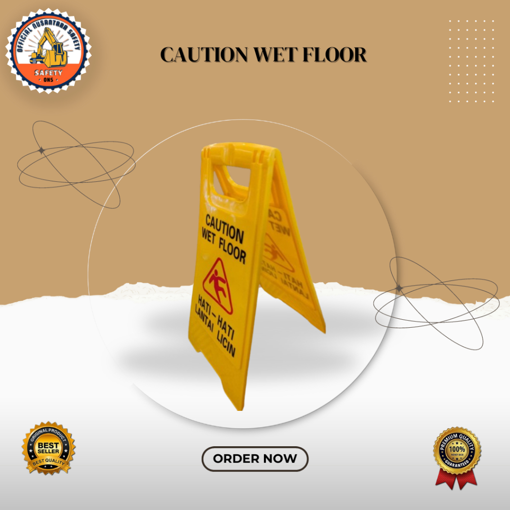 PAPAN TANDA PERINGATAN LANTAI LICIN / CAUTION WET FLOOR / WARNING SIGN CAUTION WET FLOOR