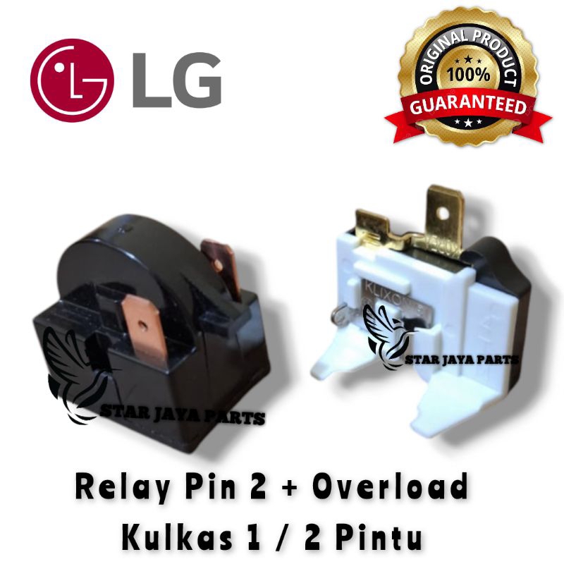 [Relay LG] Set Relay 2 Pin + Overload Kulkas LG 1 Pintu / 2 Pintu Quality Part