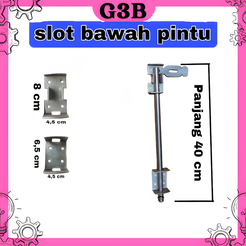 Grendel slot pintu pagar besi panjang 40 cm berkualitas