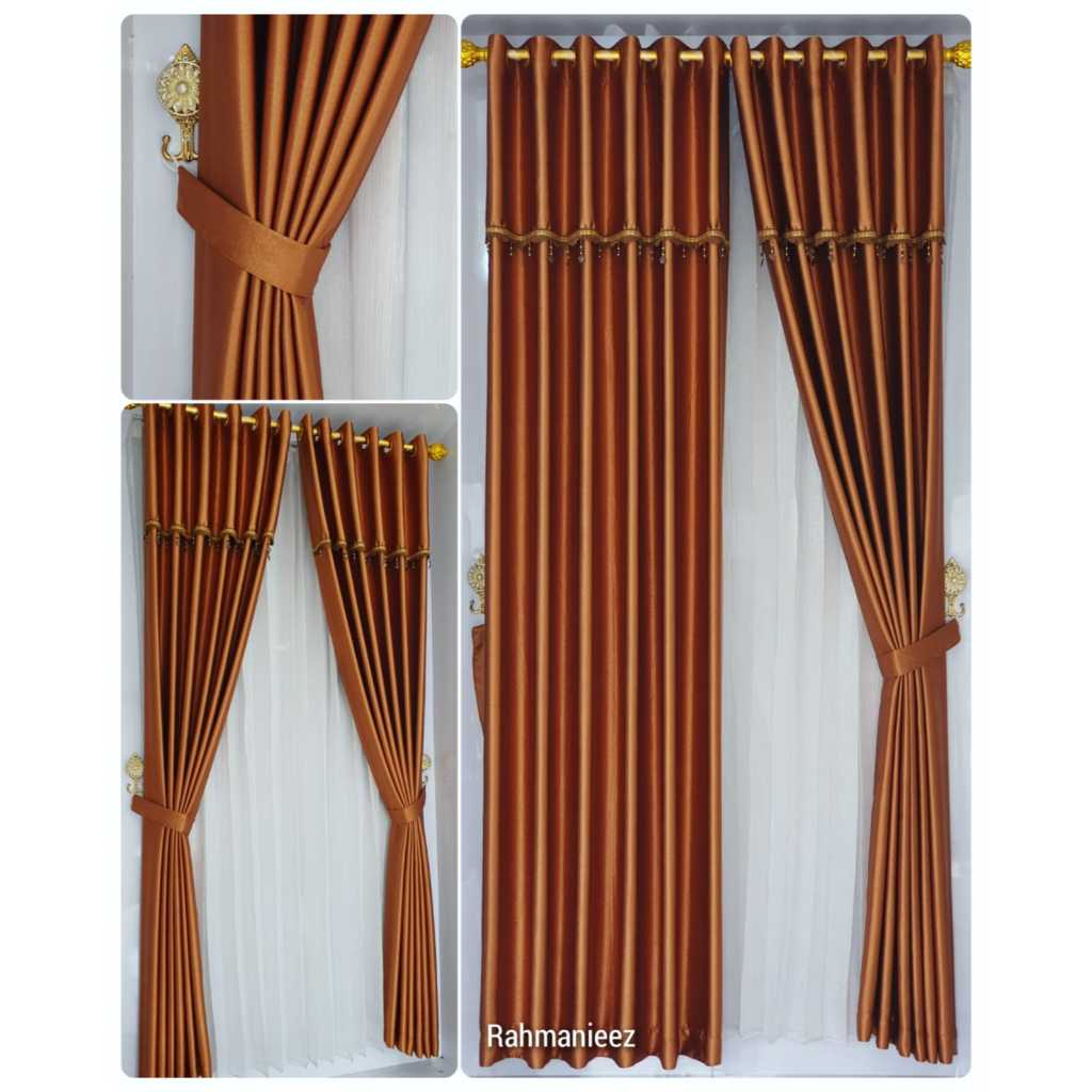 RB GORDEN TIRAI BLACKOUT JENDELA PONI POLOS GLOSSY MINIMALIS AESTHETIC MEWAH PINTU KAMAR TIDUR