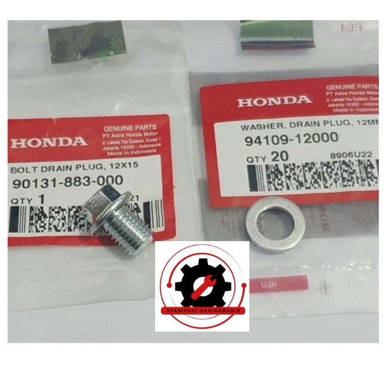 90131-883-000 95109-12000 BAUT OLI (MESIN) BAUT OLI DAN RING BEAT SCOOPY VARIO 110 FI VARIO 125 VARI