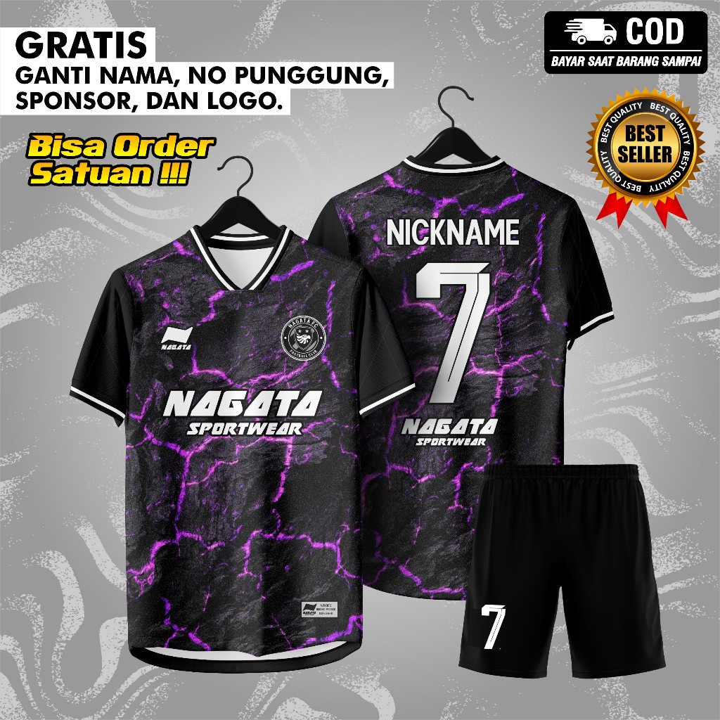 JERSEY FUTSAL UNGU FULLPRINTING CUSTOM NAMA + NOMER PUNGGUNG TERBARU