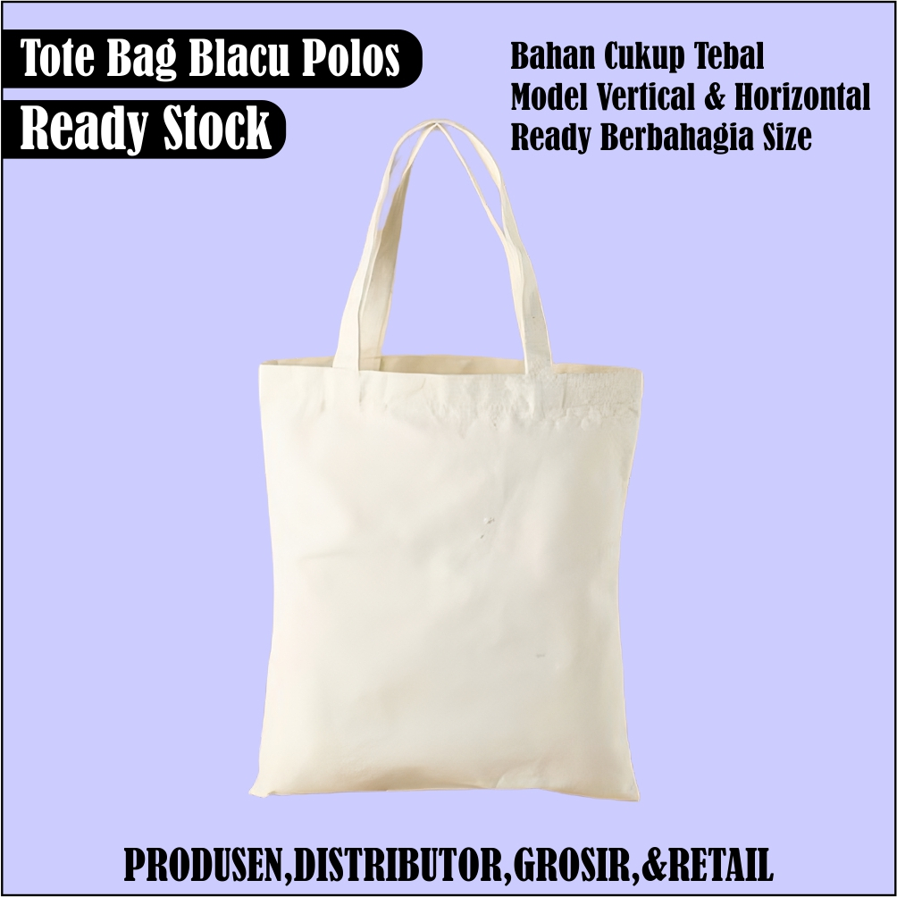 

Tas Belanja (V) P.29 X T.40 Kain Blacu Polos ShoppingBag Totebag Kanvas Polos Goodie Bag Ready Stok