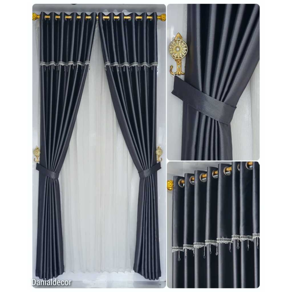 GORDEN TIRAI JENDELA PONI POLOS GLOSSY TEBAL GORDENG AESTHETIC PINTU KAMAR TIDUR MINIMALIS PREMIUM