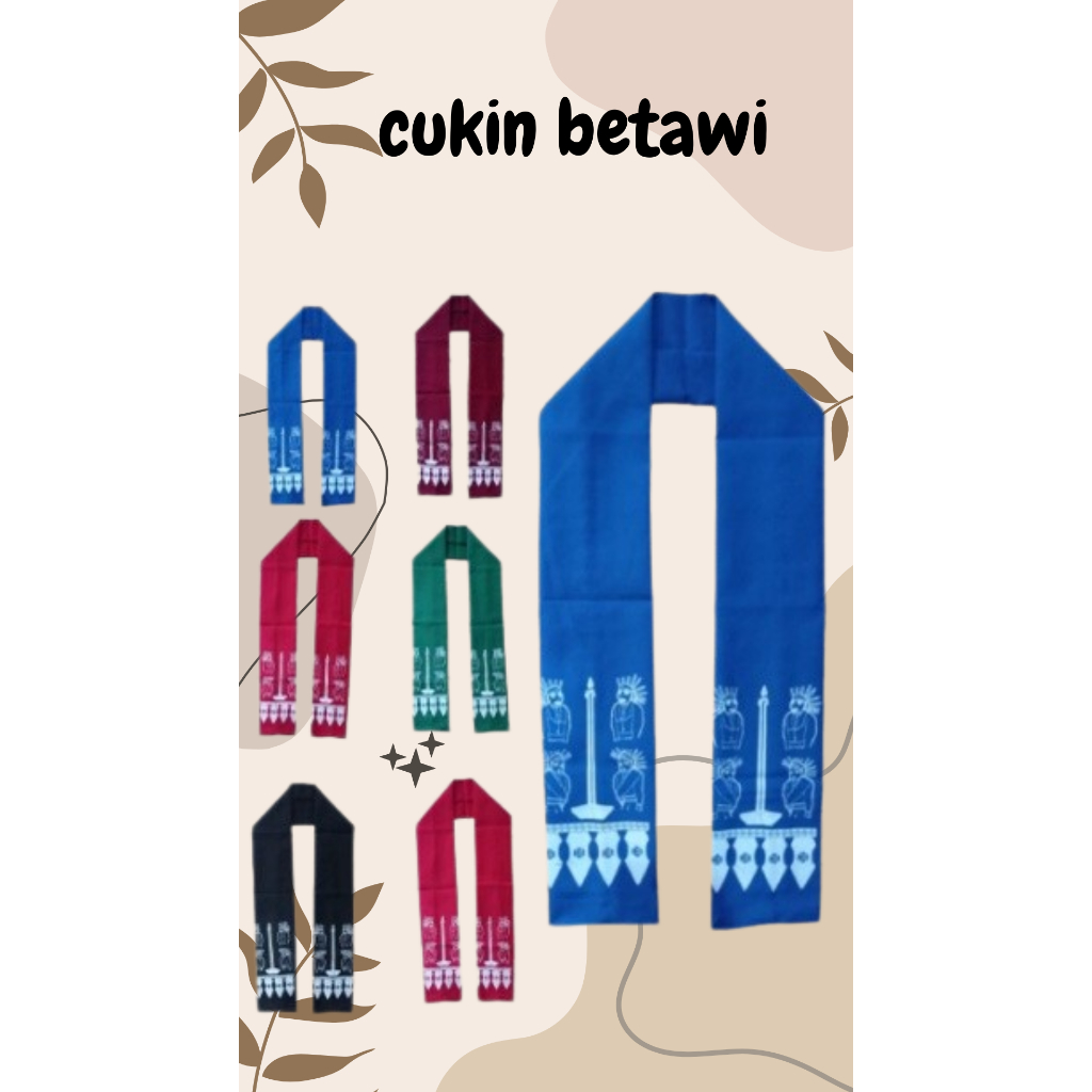 Selendang ondel ondel cukin syal betawi panjang Cukin Betawi dewasa dan anak anak/ Syall Betawi / Cu