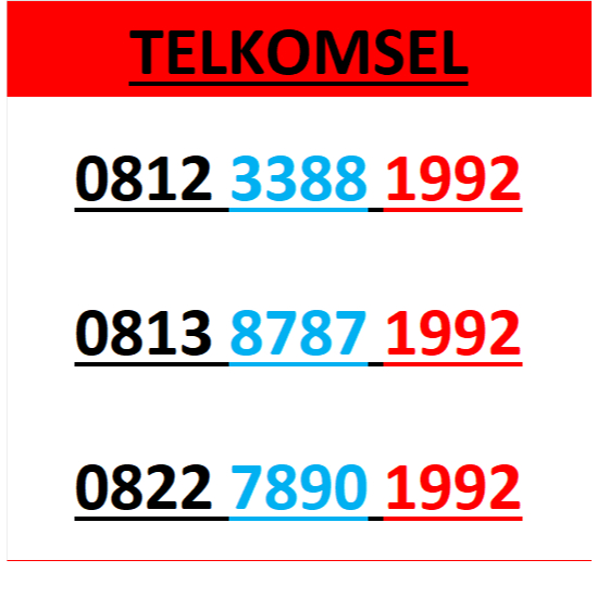 Nomor cantik telkomsel 4G 5G seri tahun 1992 r1000