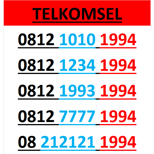 Nomor cantik telkomsel 4G 5G seri tahun 1994 r3000