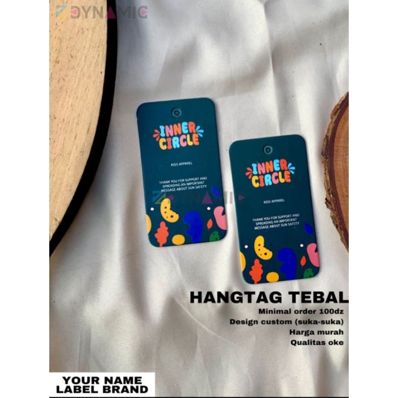 

free desain costum hangtag/hangtag ivory/hangtag distro/label kertas/laminasi doff