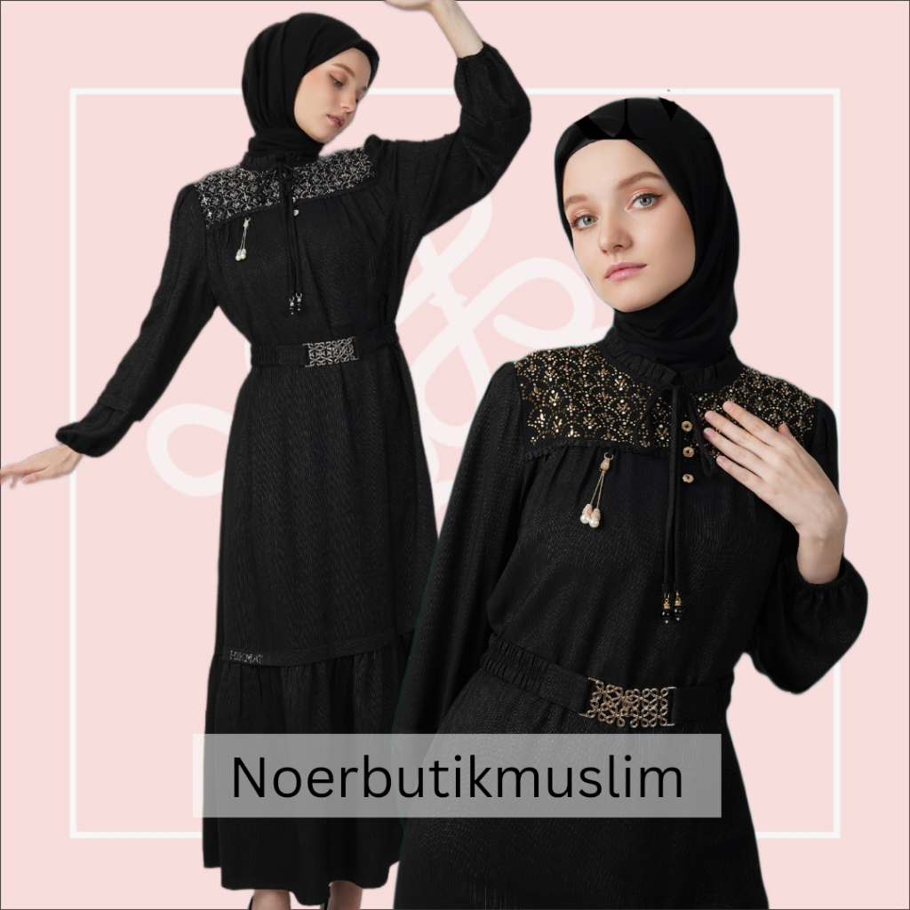 Hikmat Fashion Original D4490 Abaya Hikmat  noerbutikmuslim
