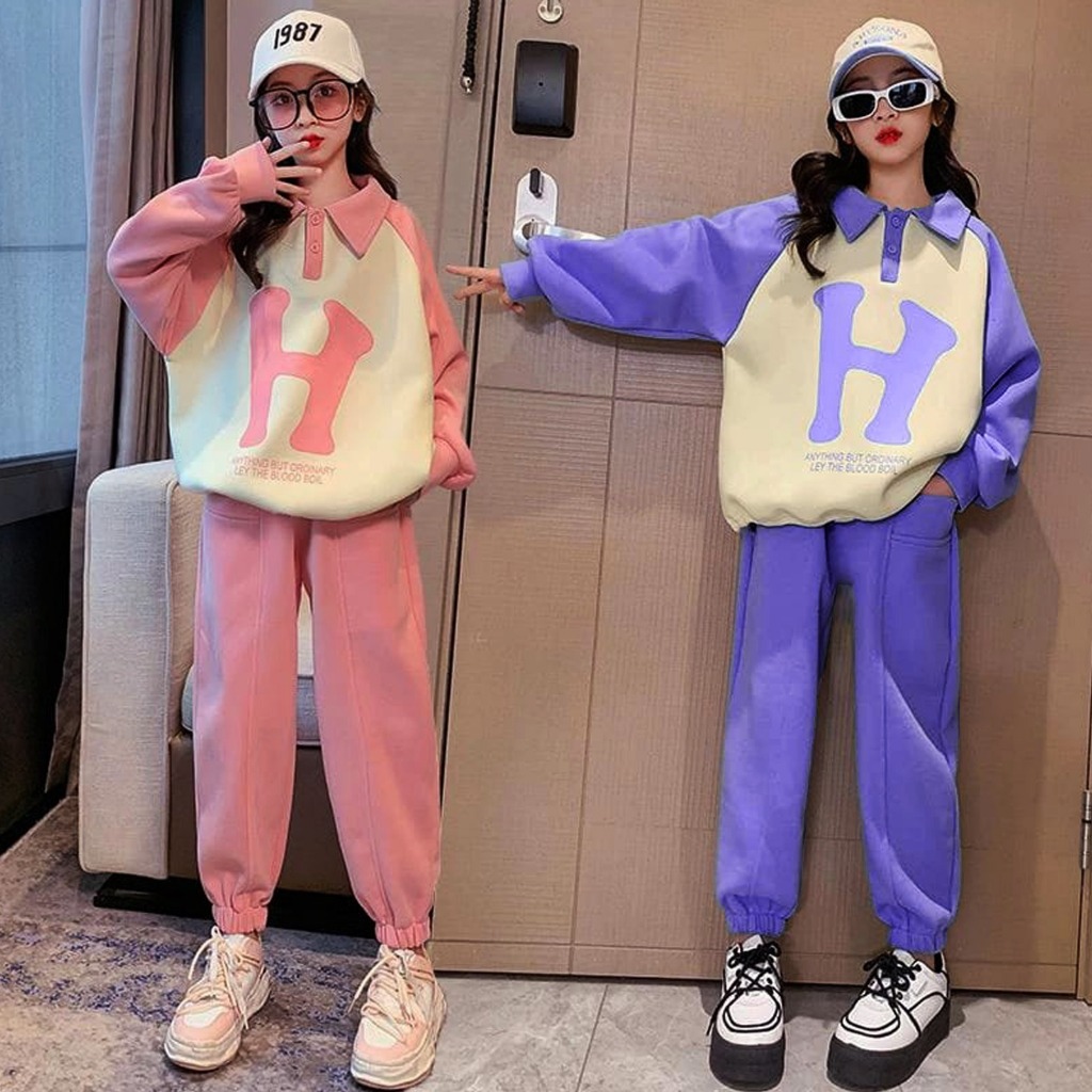 Setelan anak perempuan baju anak perempuan one set anak perempuan set cargo anak perempuan