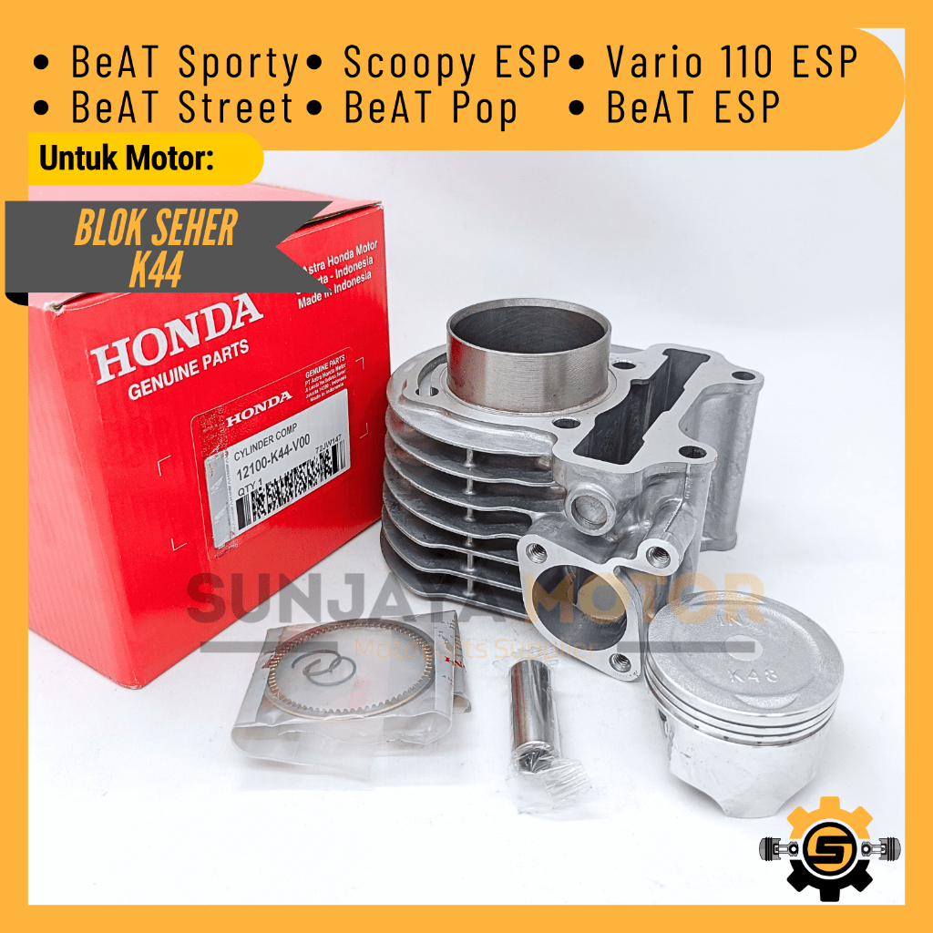 Block Boring Silinder Kualitas Original Honda K44 Blok Seher Beat Sporty Beat Street Beat Pop Scoopy