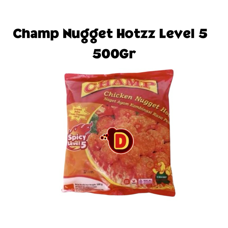 

Naget Ayam Champ hotzz level 5 500g / nugget / nuget /ayam pedas /pedas level 5