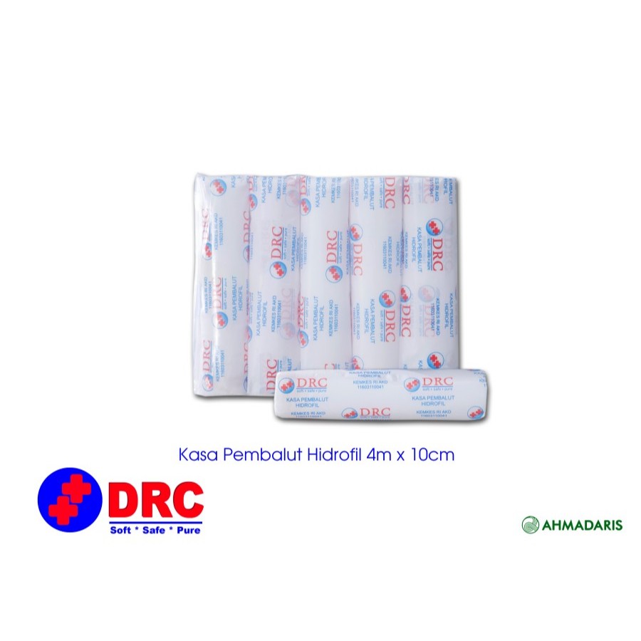 KASA PEMBALUT HIDROFIL 3,6mx10cm isi 5rol DRC (Verban Gulung P3K)