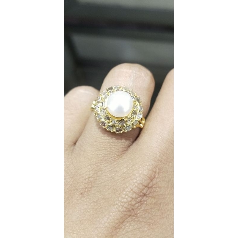 cincin intan berlian mutiara