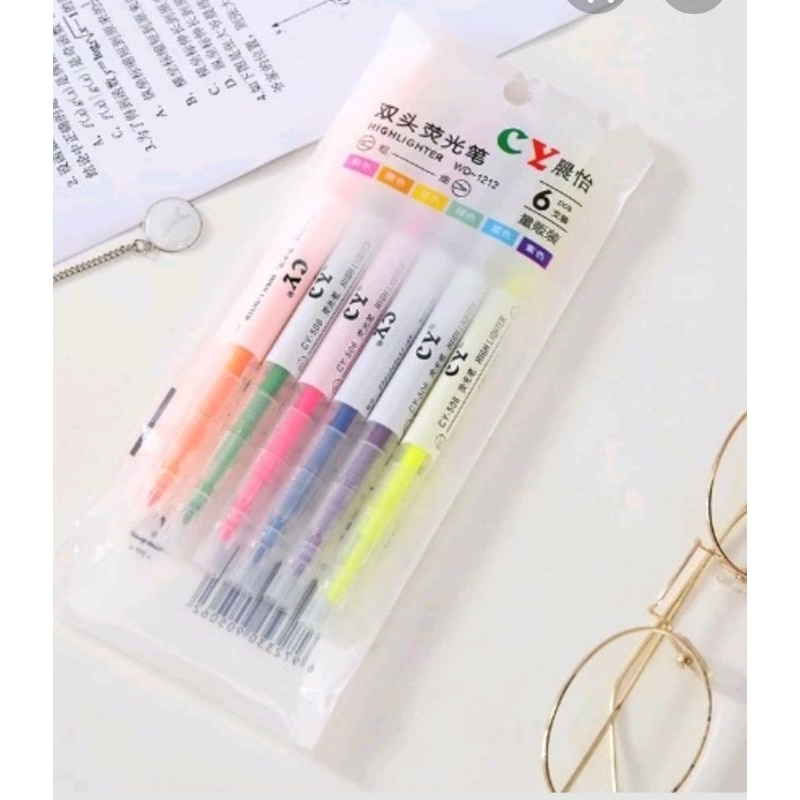 

1set highliter/stabilo warna warni isi 6warna