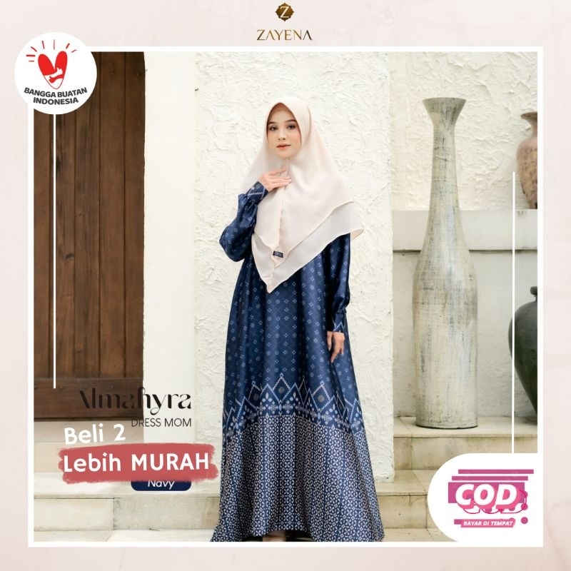 ZAYENA - Almahyra Dress Silk Motif | Almahyra Raya Series | Sarimbit | Family Set