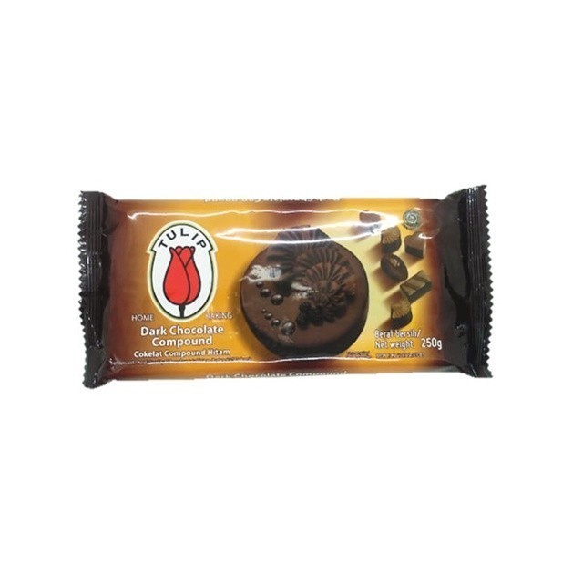 

Tulip Chocolatier Dark Compound Cokelat DCC Batangan 225gr 1kg