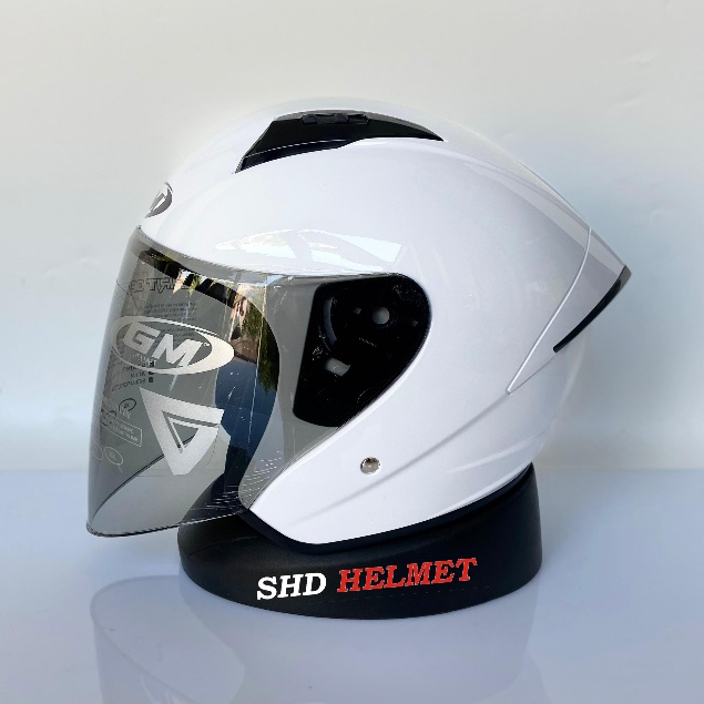 Helm Half Face GM G1 Solid White Putih Polos