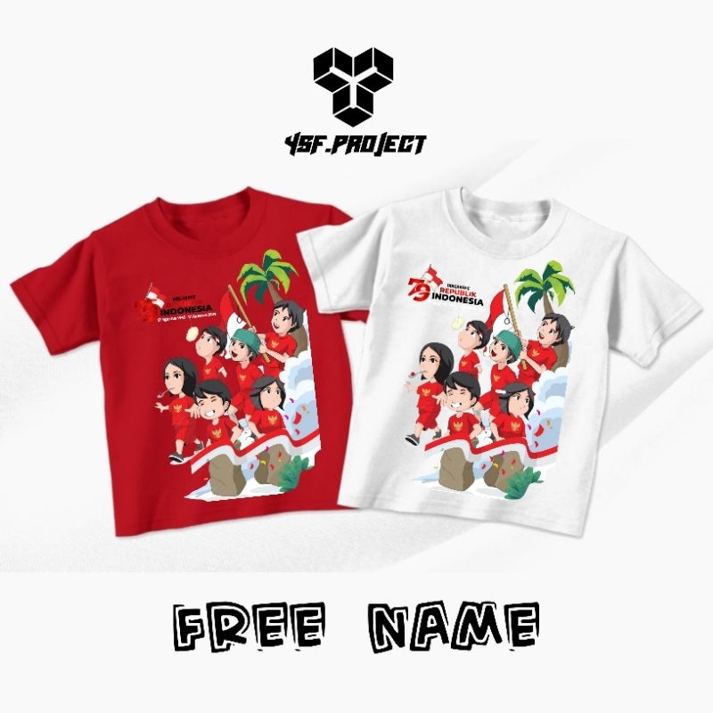 Kaos Anak Kemerdekaan/Kaos Anak 17 Agustus/Kaos kemerdekaan 17 Agustus