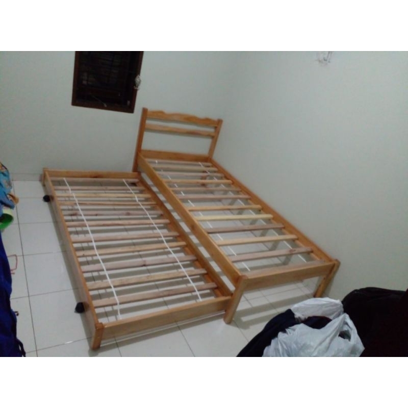Ranjang Kayu Ranjang sorong kayu Ranjang 100x200