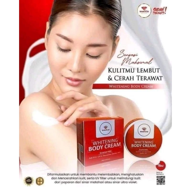 MAXIE GLOW SKINCARE WHITENING BODY CREAM 100%ASLI ORIGINAL