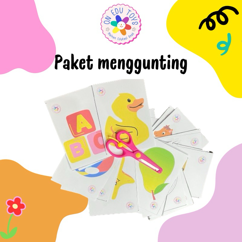 ON Edu Toys - Hanya gambar untuk kegiatan menggunting / mainan / mainan anak / montessori / menggunt