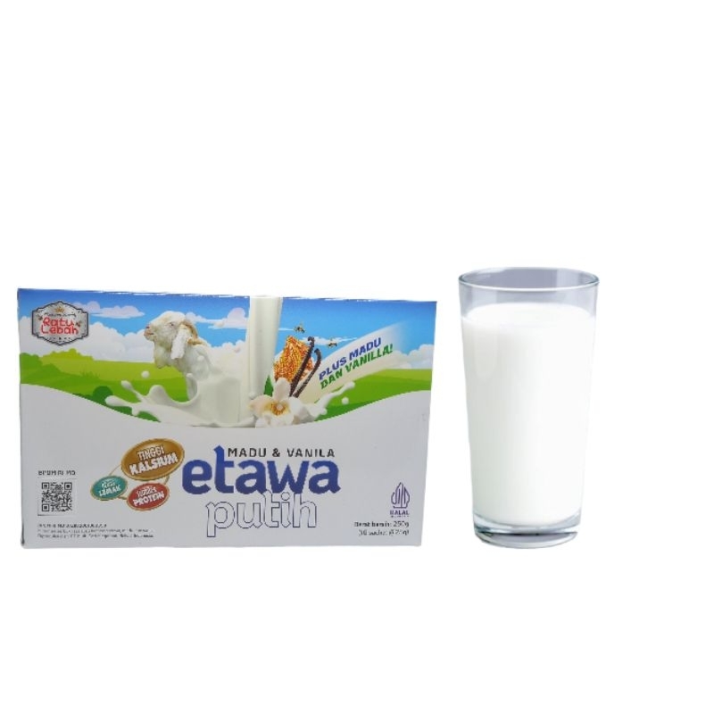 

Ratu Lebah Susu Kambing Etawa Putih Madu dan Vanila 1 Box [ 10 sachet ]