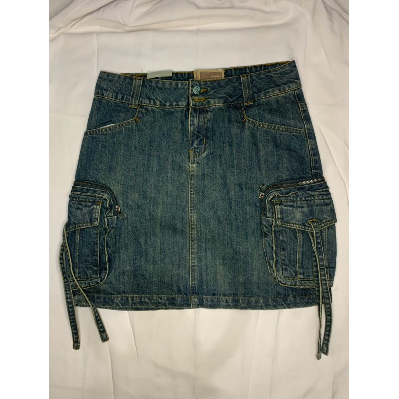 SAMUEL & KEVIN CARGO DENIM SKIRT SISA EKSPOR