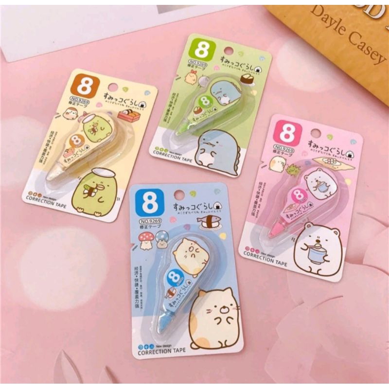 

[AJS] Correction Tape Student Stationery Karakter Lucu/TipeX Warna Warni