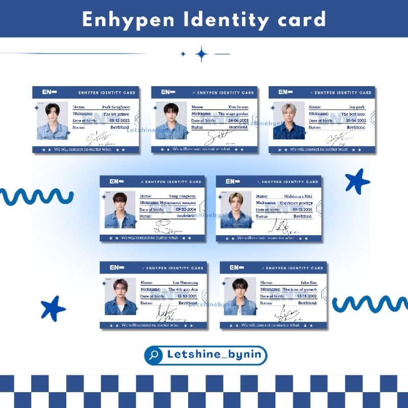 Id card kartu enhypen tebal pvc