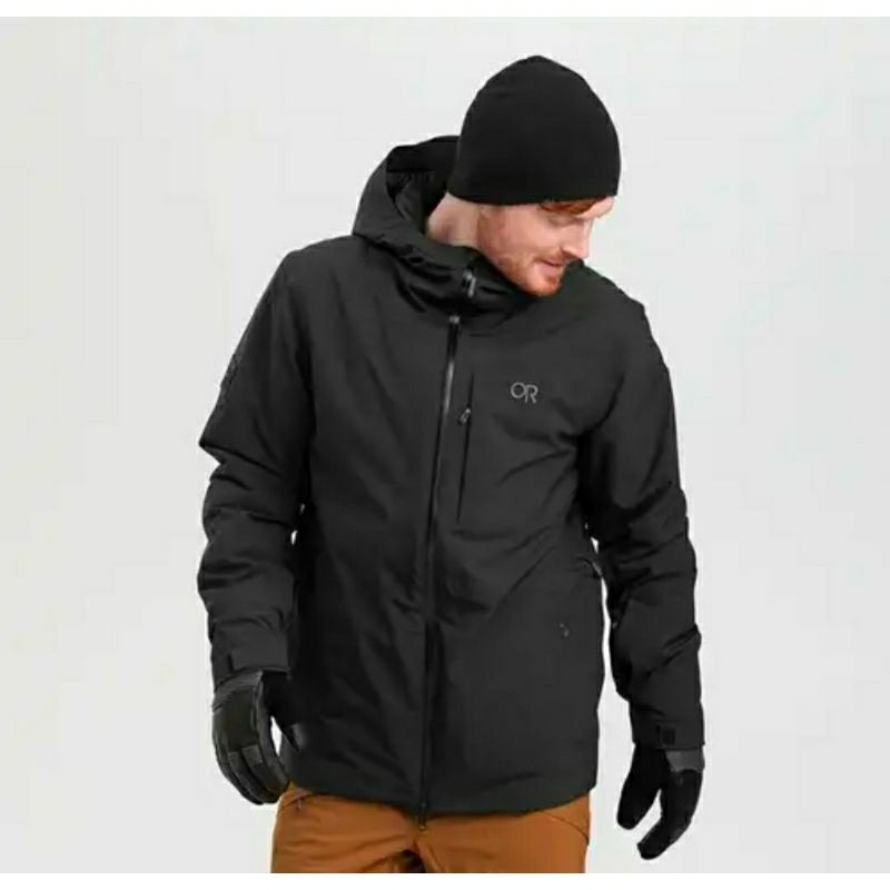 OUTDOOR RESEARCH SNOWCREW BLACK MEN'S JAKET WINTER HIKING TREKKING TRAVELING ORIGINAL