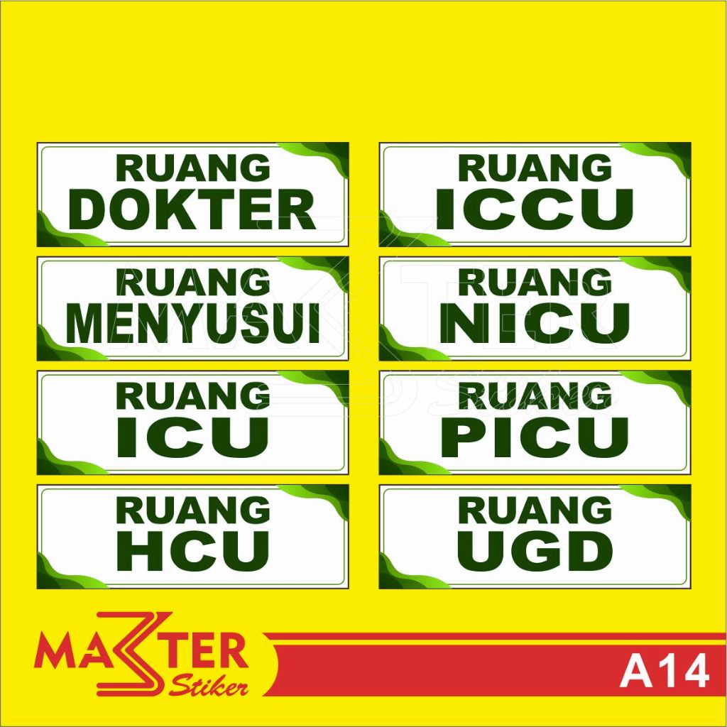 

A14 - Acrylic Sign, Stiker Akrilik Nama Ruangan di Rumah Sakit dan Puskesmas, Termurah, Bisa Custom