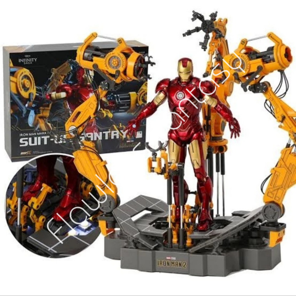 ZD Toys Marvel Avengers Ironman 2 Iron Man With Suit Up Gantry Mark 4 Mark 6 ZDToys Original Action 