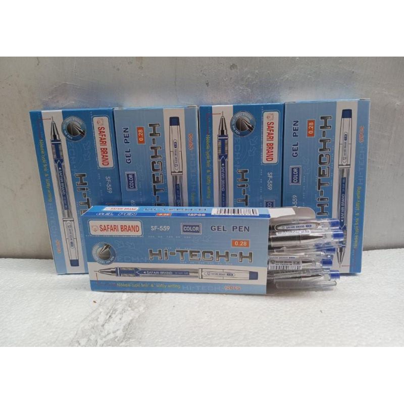 

(1pak)Ballpoint gel Safari SF-559/pulpen hi tech safari biru/gel pen hi tech 0,28mm